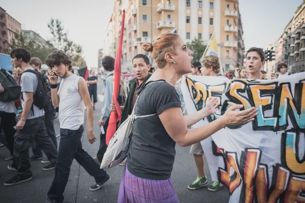 Manifestation held in Milan october 18, 2014 — Stock Photo, Image