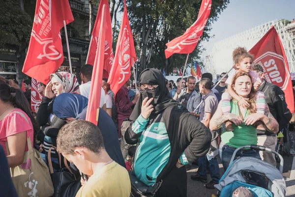 Manifestacja odbędzie się w Mediolanie 18 października 2014 — Zdjęcie stockowe