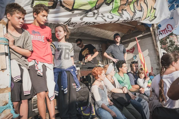 Manifestationen hålls i Milano 18 oktober 2014 — Stockfoto