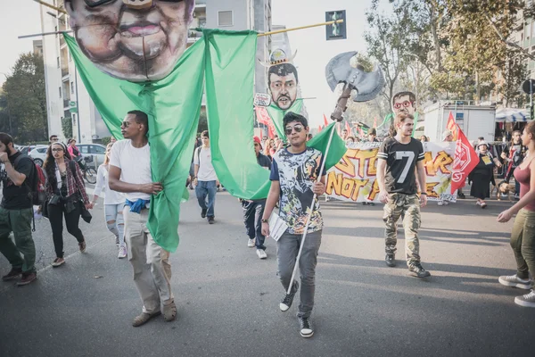 Manifestation held in Milan october 18, 2014 — Stock Photo, Image