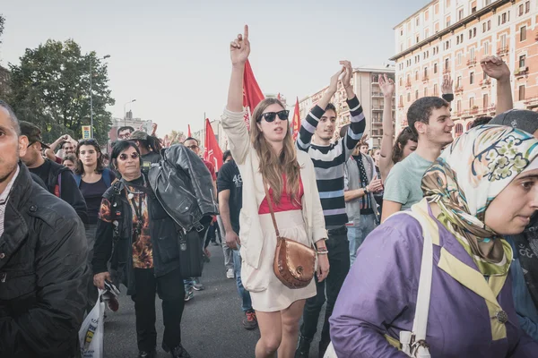 Manifestaci, která se konala v Miláně 18 října 2014 — Stock fotografie