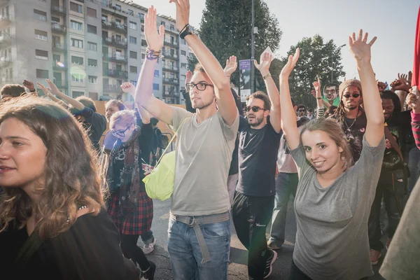 Manifestationen hålls i Milano 18 oktober 2014 — Stockfoto