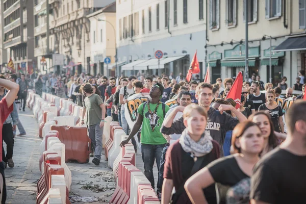 Manifestação realizada em Milão outubro 18, 2014 — Fotografia de Stock