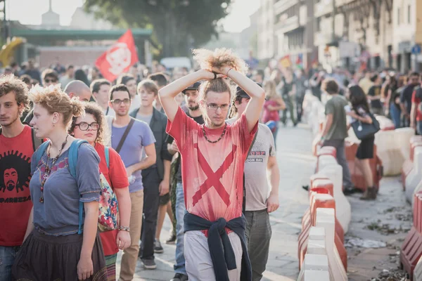 Manifestation held in Milan october 18, 2014 — Stock Photo, Image