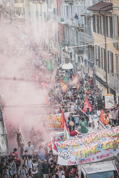 Manifestacja odbędzie się w Mediolanie 18 października 2014 — Zdjęcie stockowe