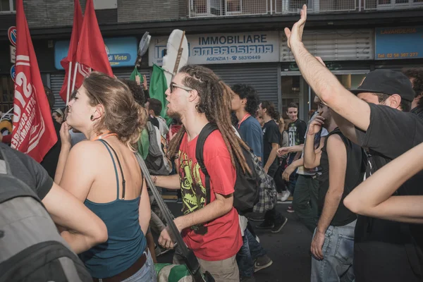 Manifestatie gehouden in Milaan, 18 oktober 2014 — Stockfoto