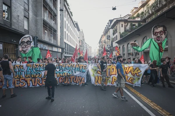 Manifestatie gehouden in Milaan, 18 oktober 2014 — Stockfoto