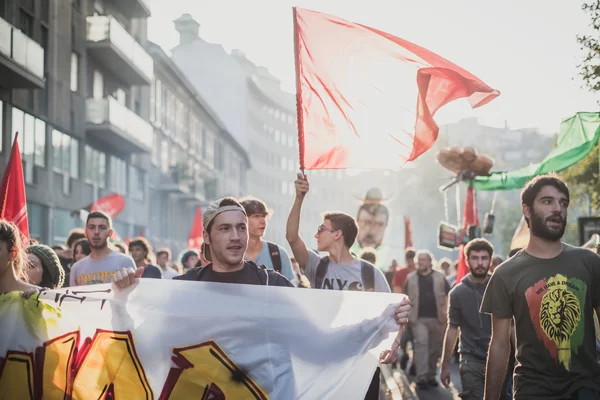 Manifestação realizada em Milão outubro 18, 2014 — Fotografia de Stock