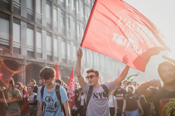 Manifestación celebrada en Milán el 18 de octubre de 2014 — Foto de Stock