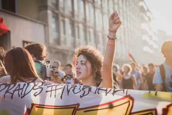 Manifestatie gehouden in Milaan, 18 oktober 2014 — Stockfoto