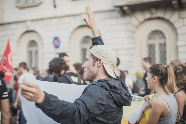 Manifestation held in Milan october 18, 2014 — Stock Photo, Image