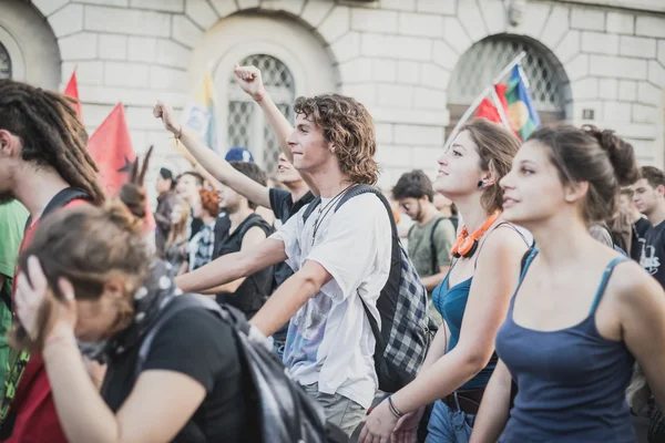 Manifestação realizada em Milão outubro 18, 2014 — Fotografia de Stock