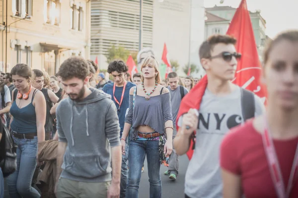 Manifestation held in Milan october 18, 2014 — Stock Photo, Image