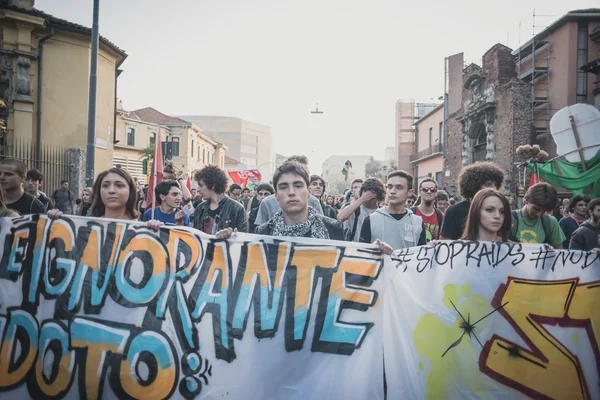 Manifestation held in Milan october 18, 2014 — Stock Photo, Image