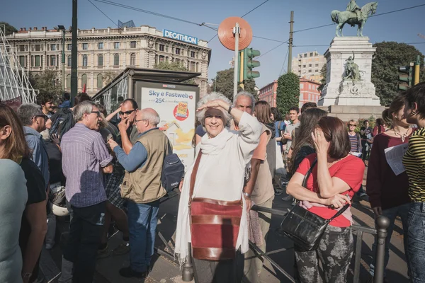 Manifestação realizada em Milão outubro 18, 2014 — Fotografia de Stock