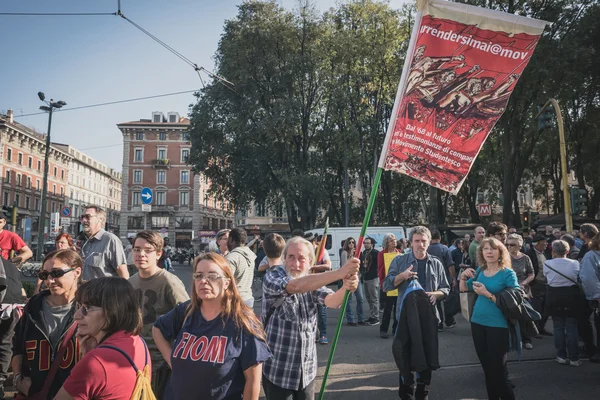 Manifestación celebrada en Milán el 18 de octubre de 2014 — Foto de Stock