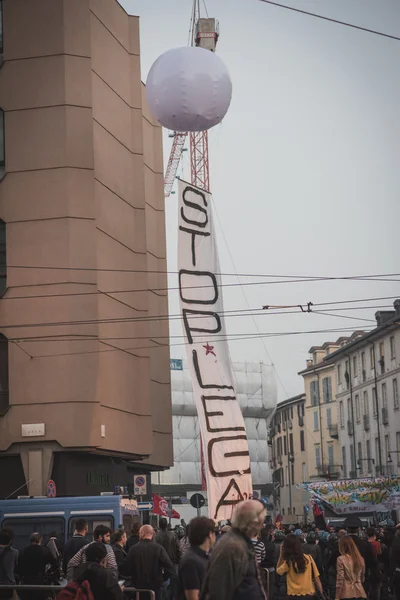 Manifestaci, která se konala v Miláně 18 října 2014 — Stock fotografie