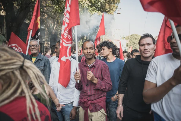 Manifestation held in Milan october 18, 2014 — Stock Photo, Image