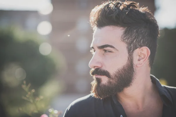Young handsome attractive bearded model man Stock Image