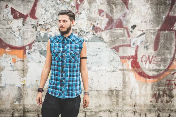 Young handsome bearded hipster man — Stock Fotó