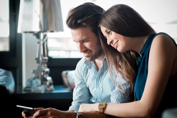 Young beautiful couple lovers — Stock Photo, Image