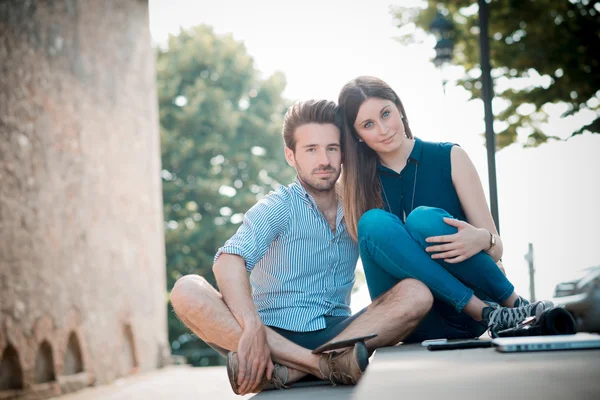 Young beautiful couple lovers — Stock Photo, Image