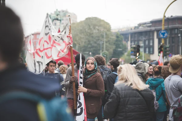 Demonstracji studenckich w Mediolanie — Zdjęcie stockowe