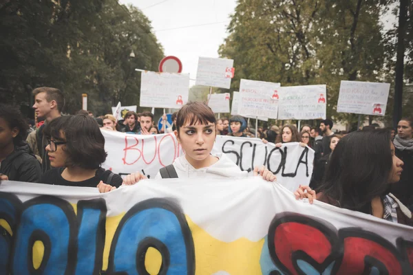 Studentská demonstrace v Miláně — Stock fotografie