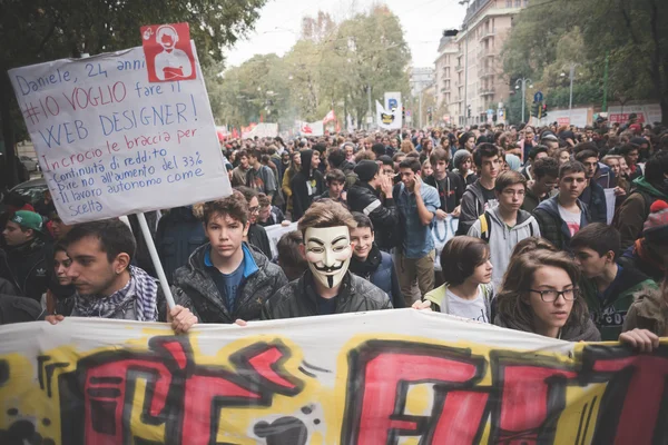 Demonstracji studenckich w Mediolanie — Zdjęcie stockowe