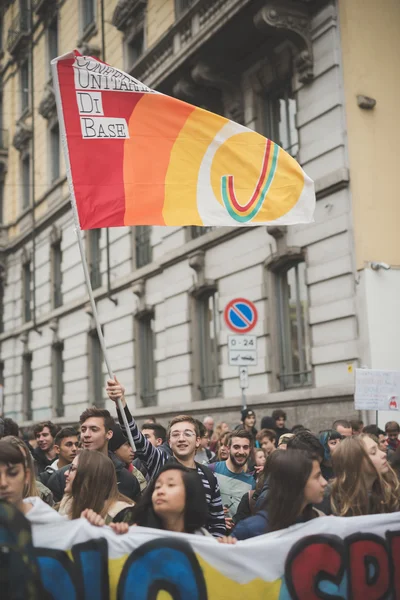 Student betoging in Milaan — Stockfoto