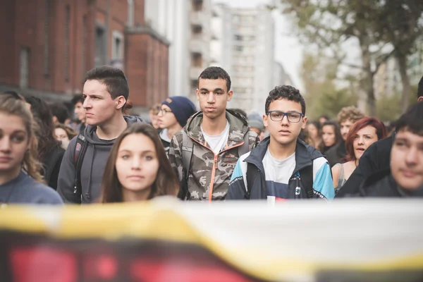 Student betoging in Milaan — Stockfoto