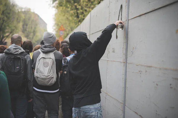 Studentská demonstrace v Miláně — Stock fotografie