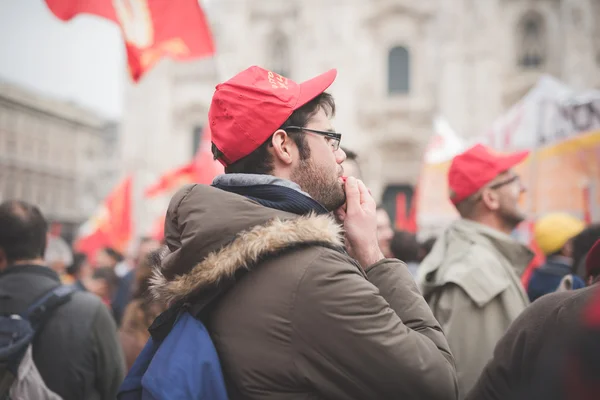 Milano'da düzenlenen öğrenci gösteri — Stok fotoğraf