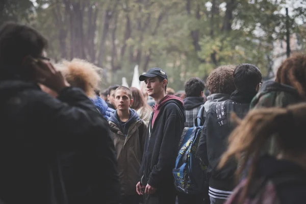 Student betoging in Milaan — Stockfoto