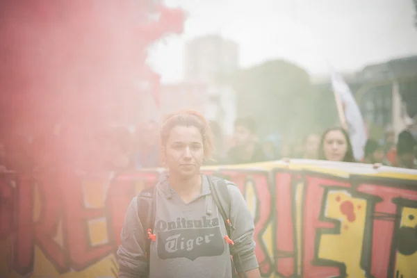 Studentská demonstrace v Miláně — Stock fotografie