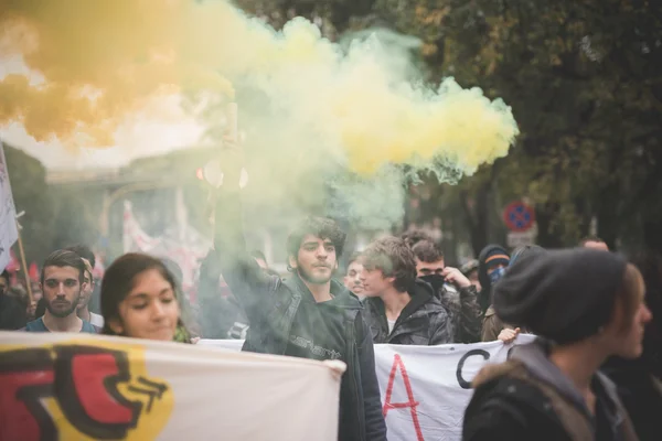 Student betoging in Milaan — Stockfoto