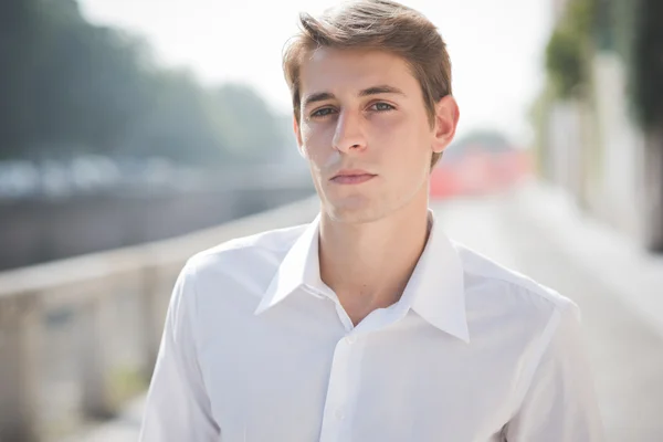 Young handsome elegant blonde model man — Stock Photo, Image