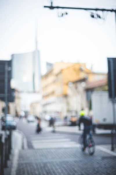 Blurred urban milan landscape — Stock Photo, Image