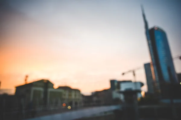 Blurred urban milan landscape — Stock Photo, Image