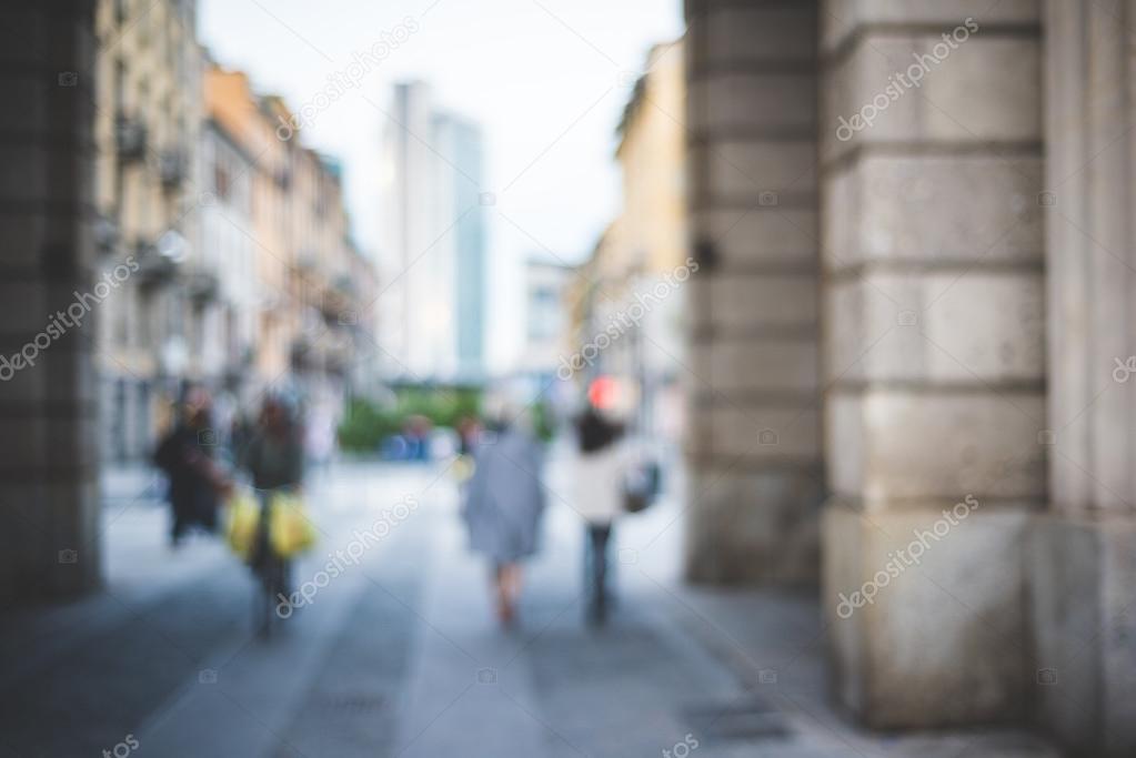 blurred urban milan landscape 