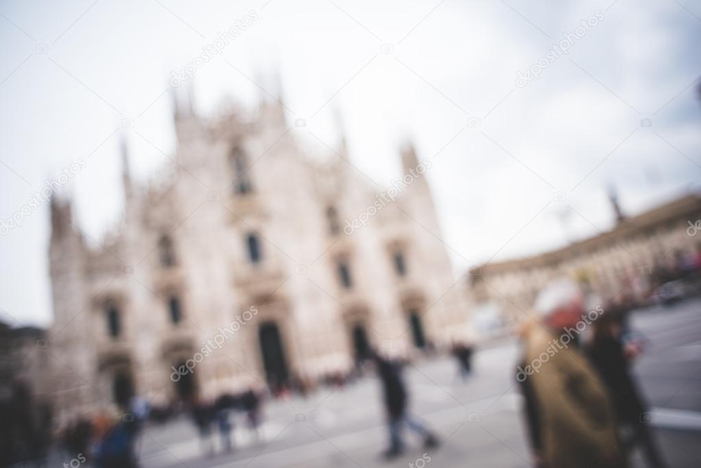 blurred urban milan landscape 