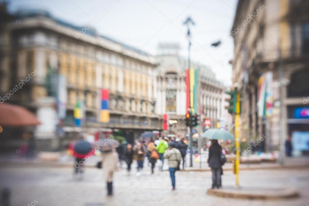 blurred urban milan landscape 