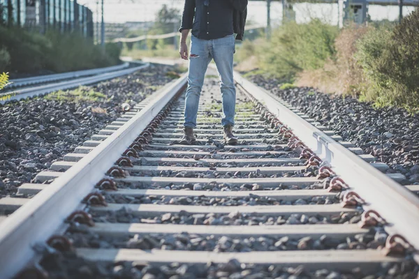 Stilig skäggig man — Stockfoto