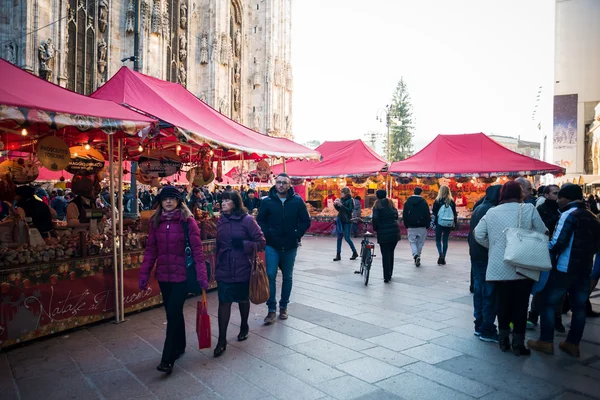 Christmas stands in Milan — Stock Photo, Image