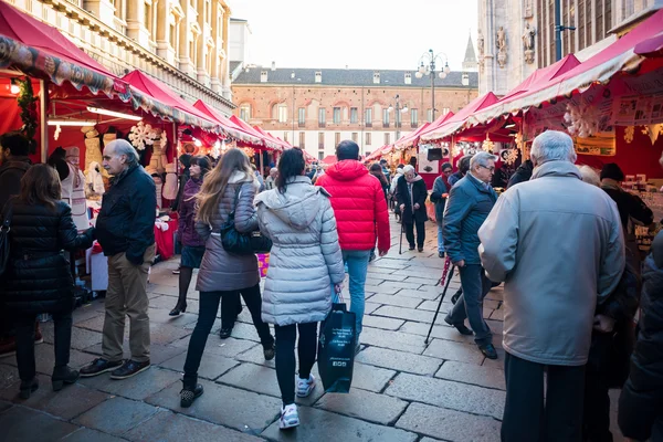 Christmas stands in Milan — Stock Photo, Image