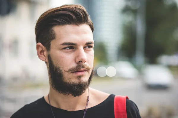 Hombre hipster barbudo — Foto de Stock