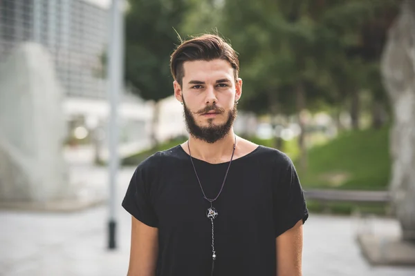 Bearded hipster man — Stock Photo, Image