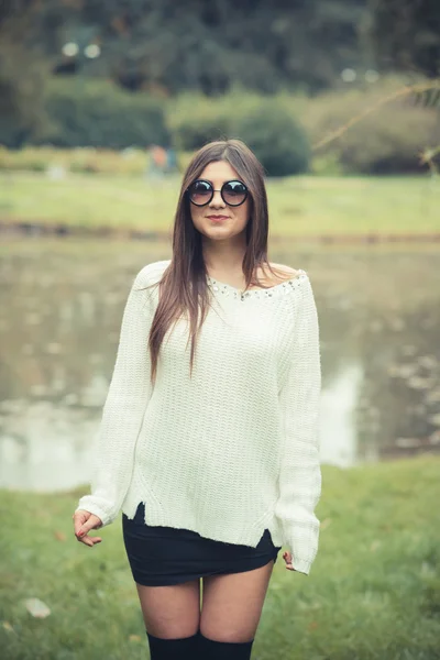 Crazy young woman in park — Stock Photo, Image