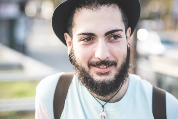 Hipster modern man in town — Stock Photo, Image