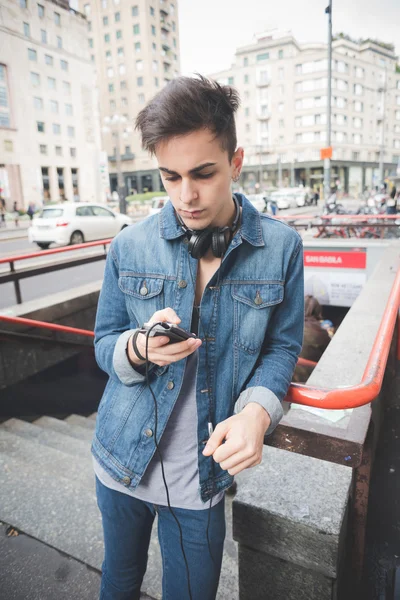 Young handsome man with headphones — Stock Photo, Image